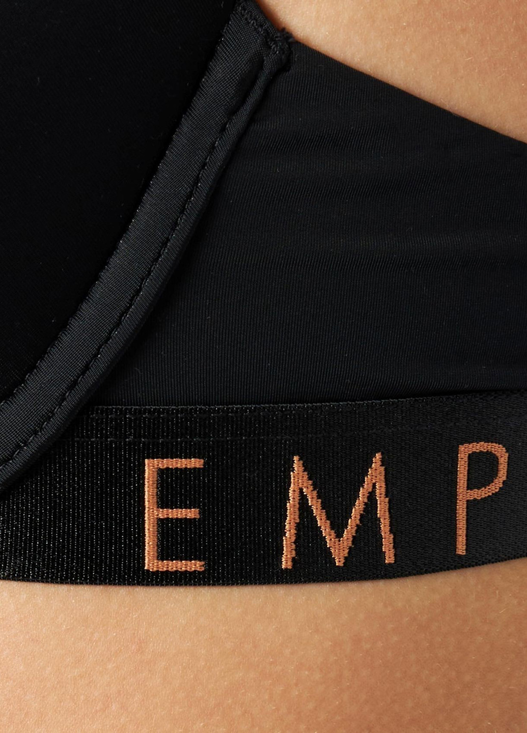 Чорний корбей бюстгальтер Emporio Armani з кісточками поліамід