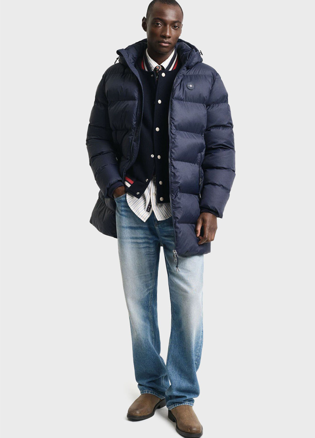 Темно-синяя зимняя куртка Gant