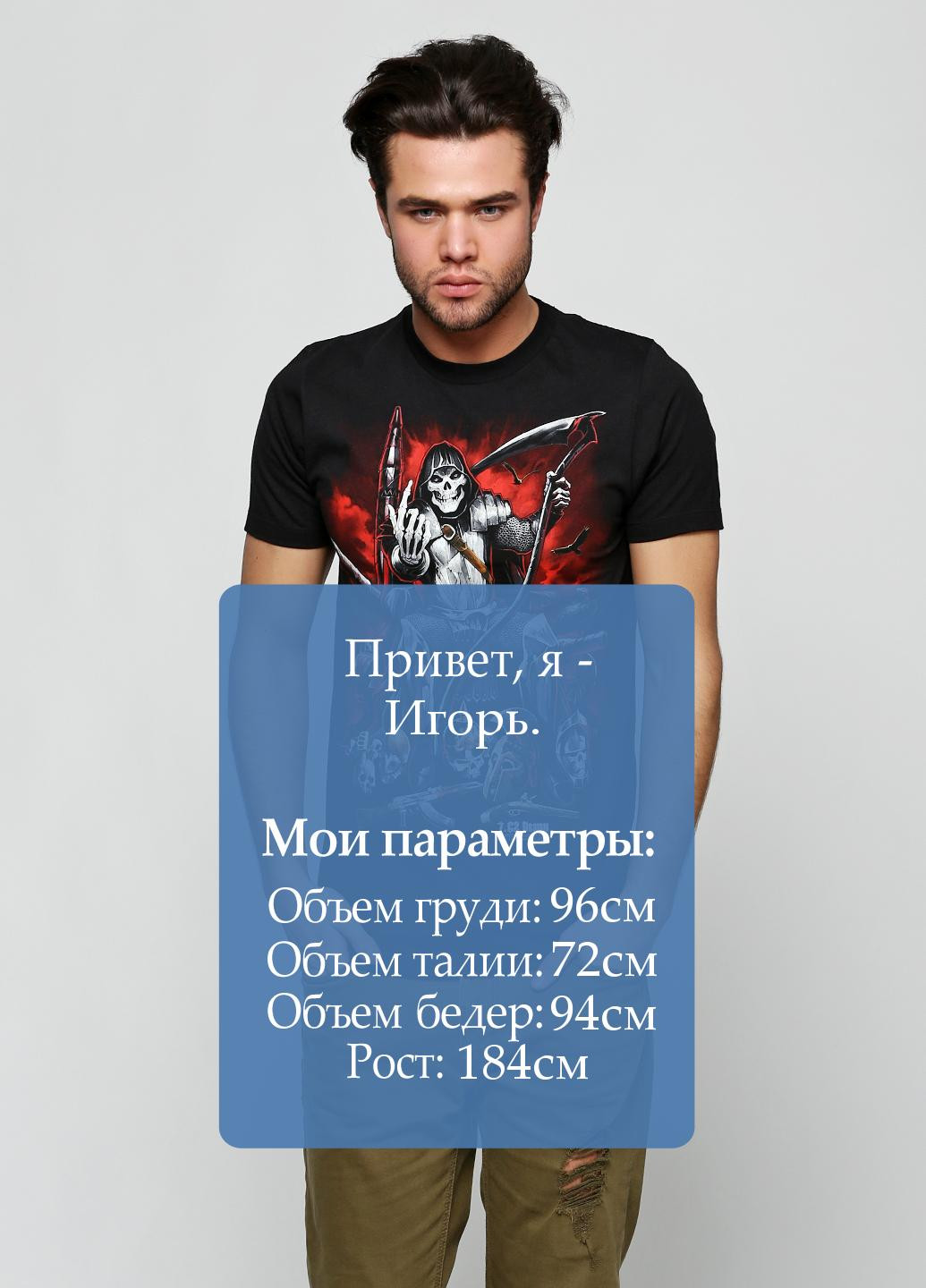 Черная летняя футболка 7.62 Design