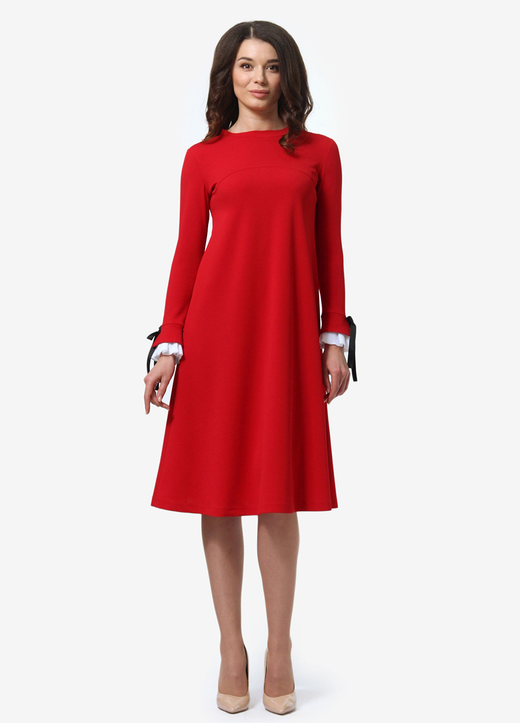 Красное кэжуал платье а-силуэт Lada Lucci однотонное