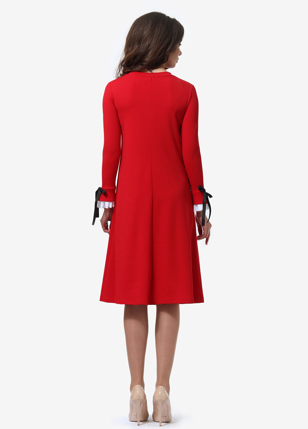 Красное кэжуал платье а-силуэт Lada Lucci однотонное