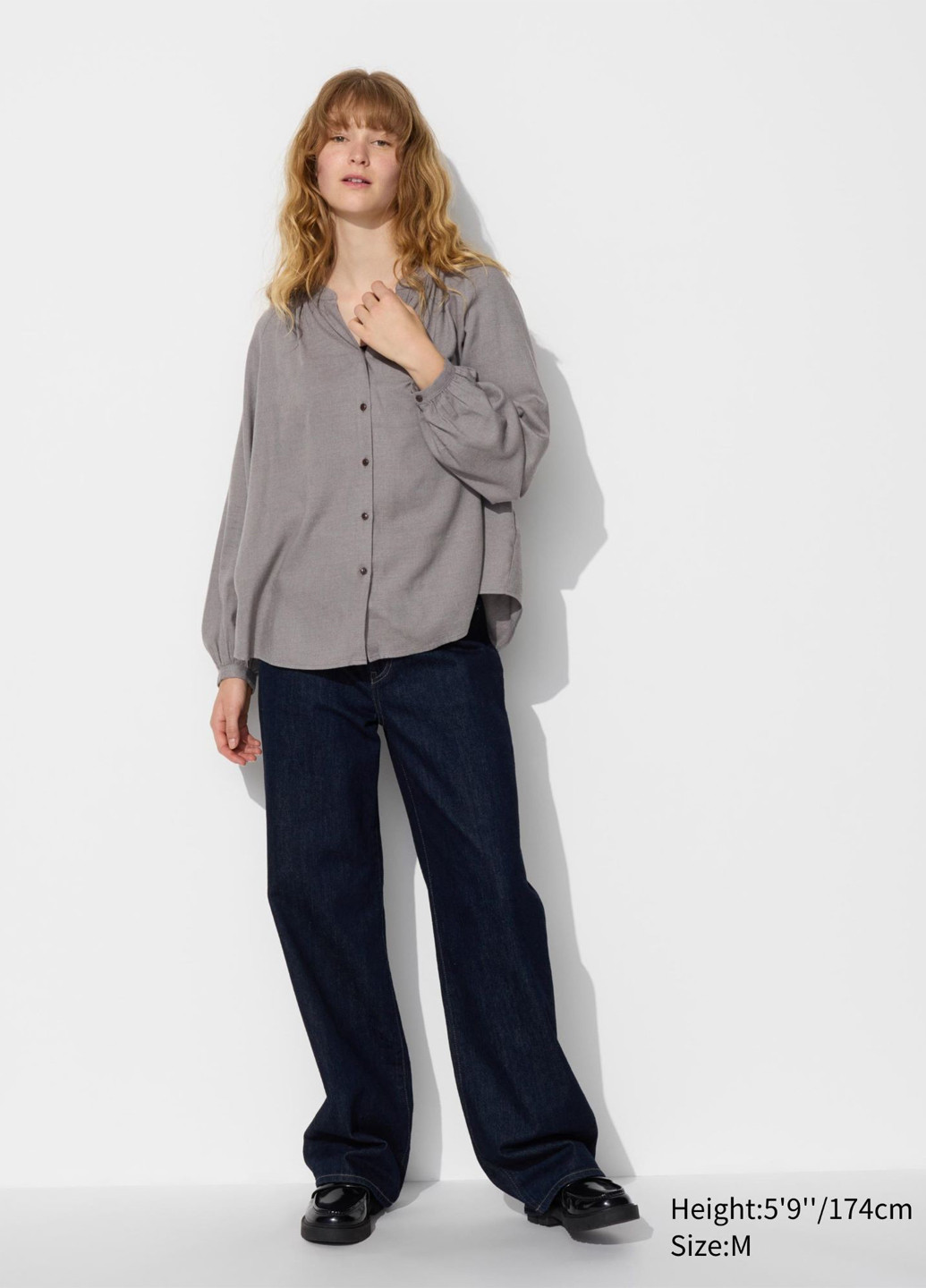 Серая блуза Uniqlo