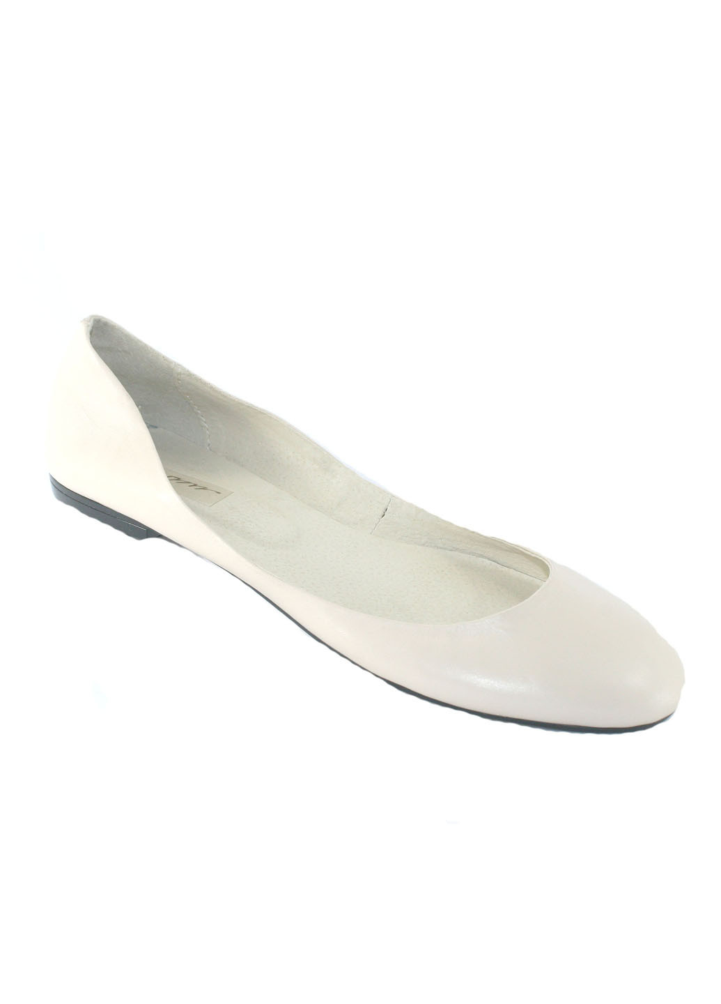 Жіночі балетки Mila | світло-бежеві однотонні без декору натуральна шкіра (358928900)