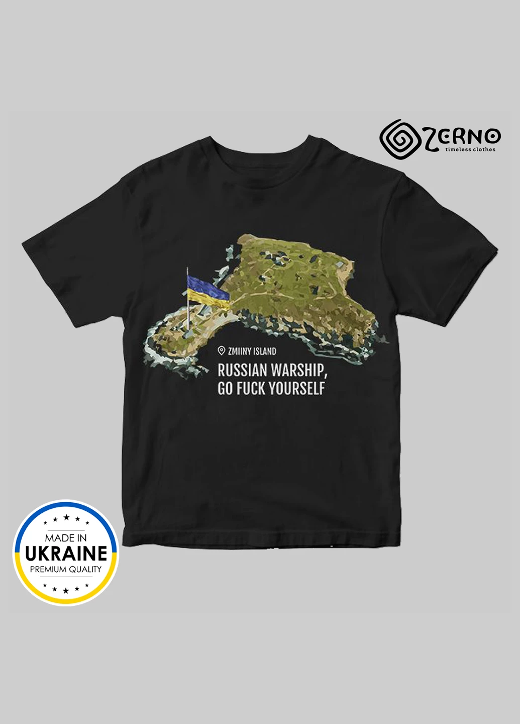 Футболка патріотична Zerno RASSIAN WARSHIP GO FUCK YOURSELF чорна L HouseWood (252741246)