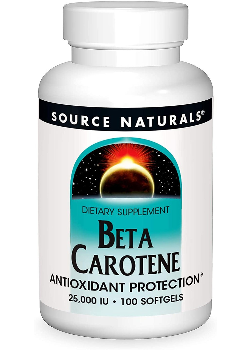 Бета каротин (витамин А) 25000IU,, 100 желатиновых капсул Source Naturals (255408738)