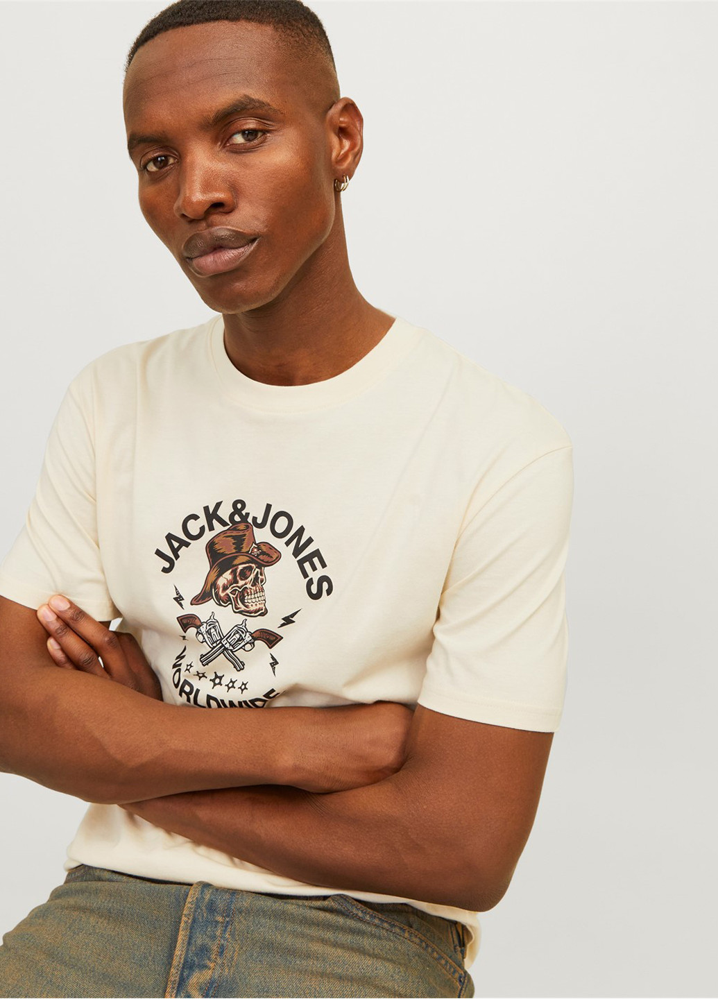 Айвори футболка Jack & Jones