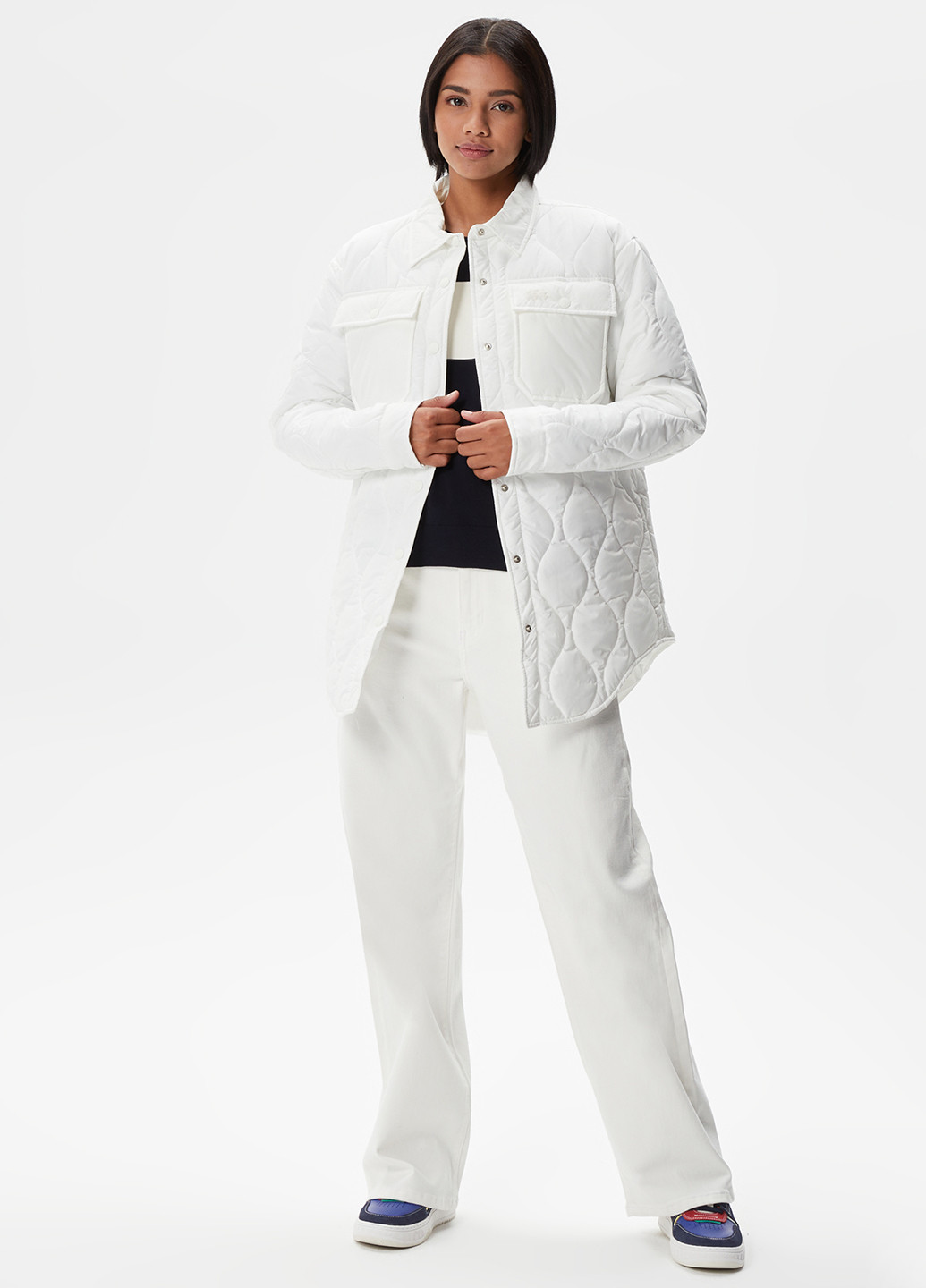 Біла демісезонна куртка Lacoste