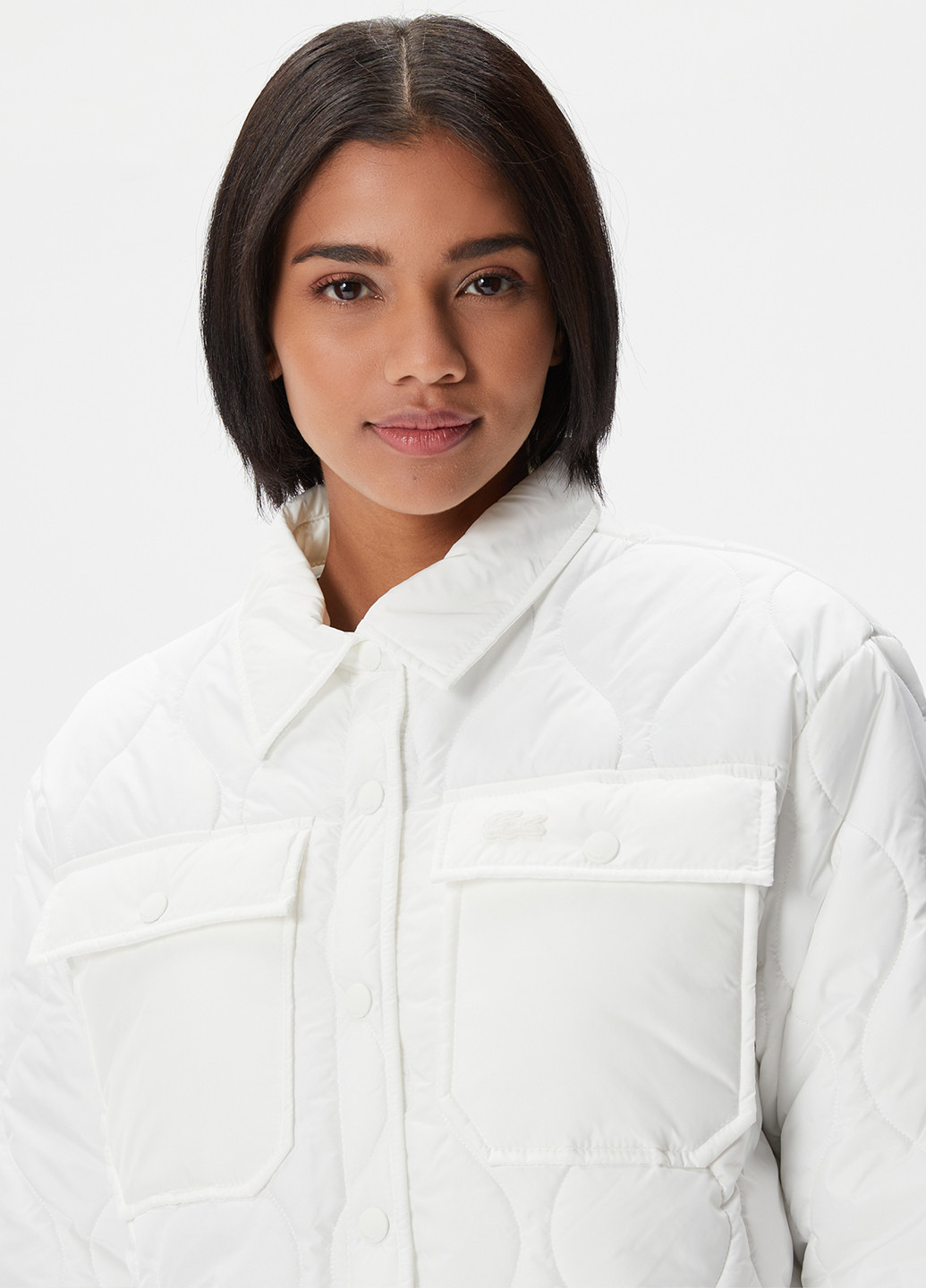 Біла демісезонна куртка Lacoste