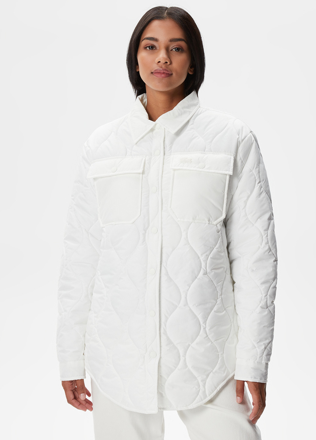 Біла демісезонна куртка Lacoste