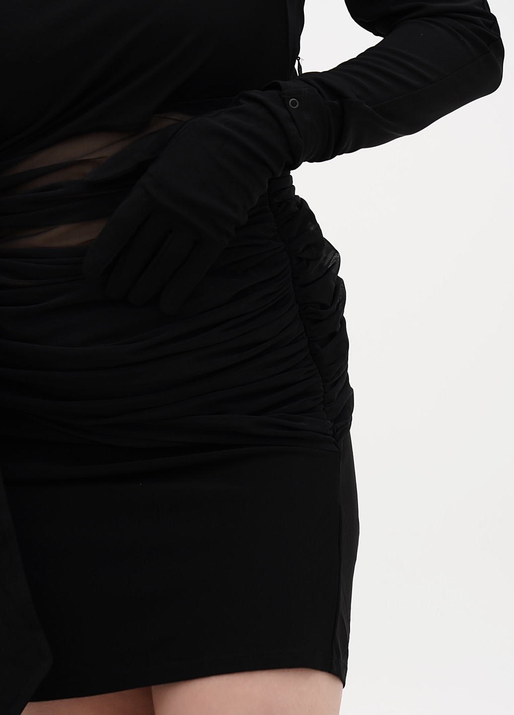 Чорна кежуал, вечірня сукня на одне плече H&M однотонна