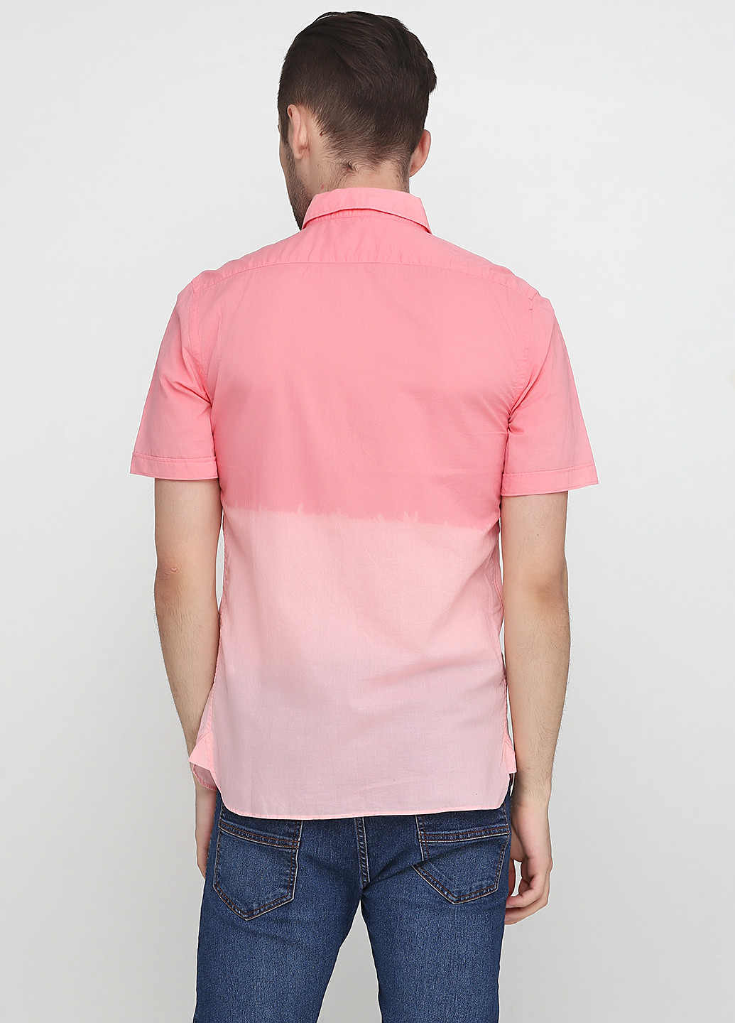 Розовая кэжуал рубашка с градиентным узором Zara с коротким рукавом