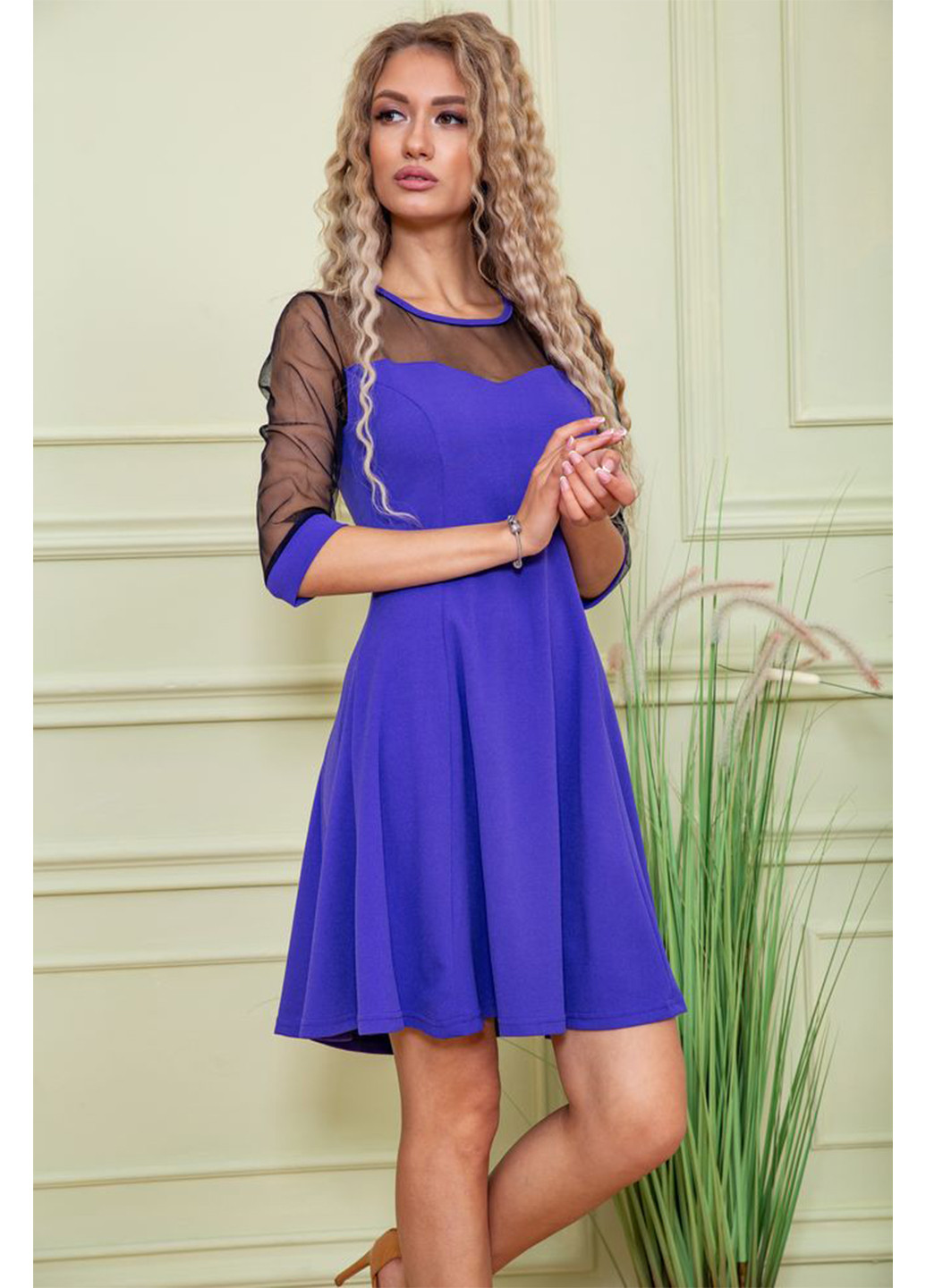 Фиолетовое кэжуал платье клеш Ager однотонное