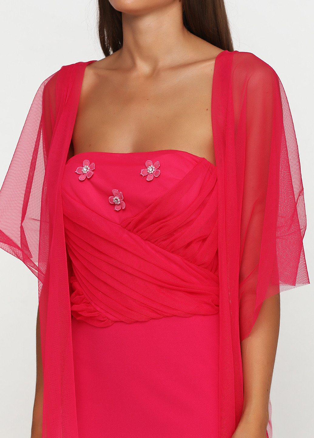 Розовое коктейльное платье Rinascimento однотонное
