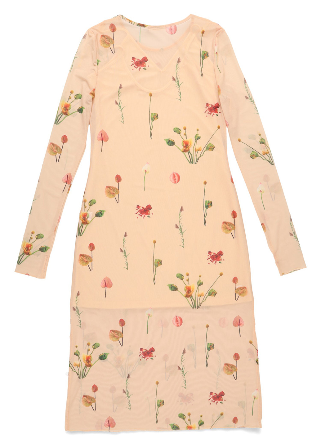 Персикова кежуал сукня AERYNE з квітковим принтом