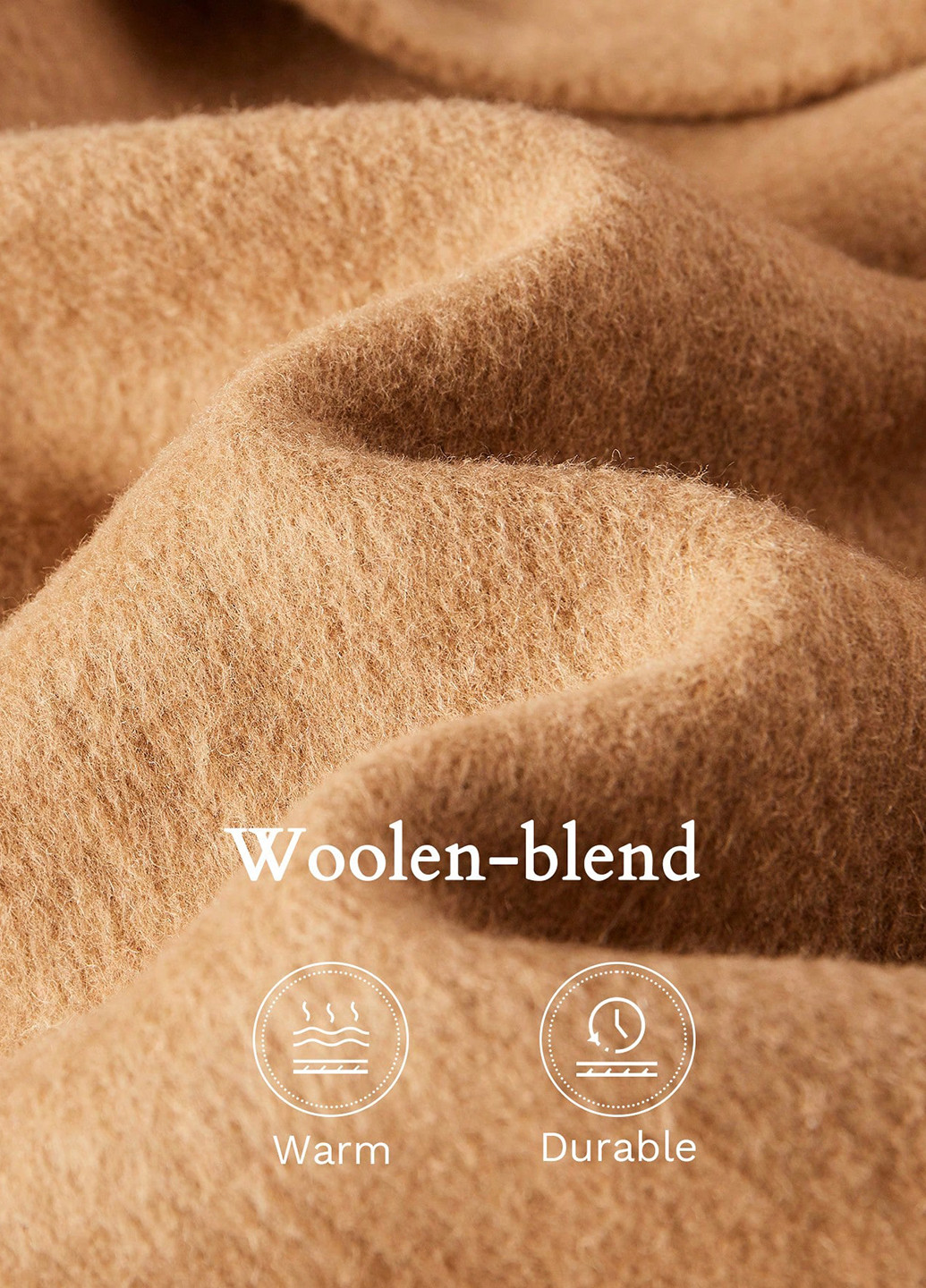 Світло-коричневе Кежуал напівпальто однобортне SHEIN однотонне