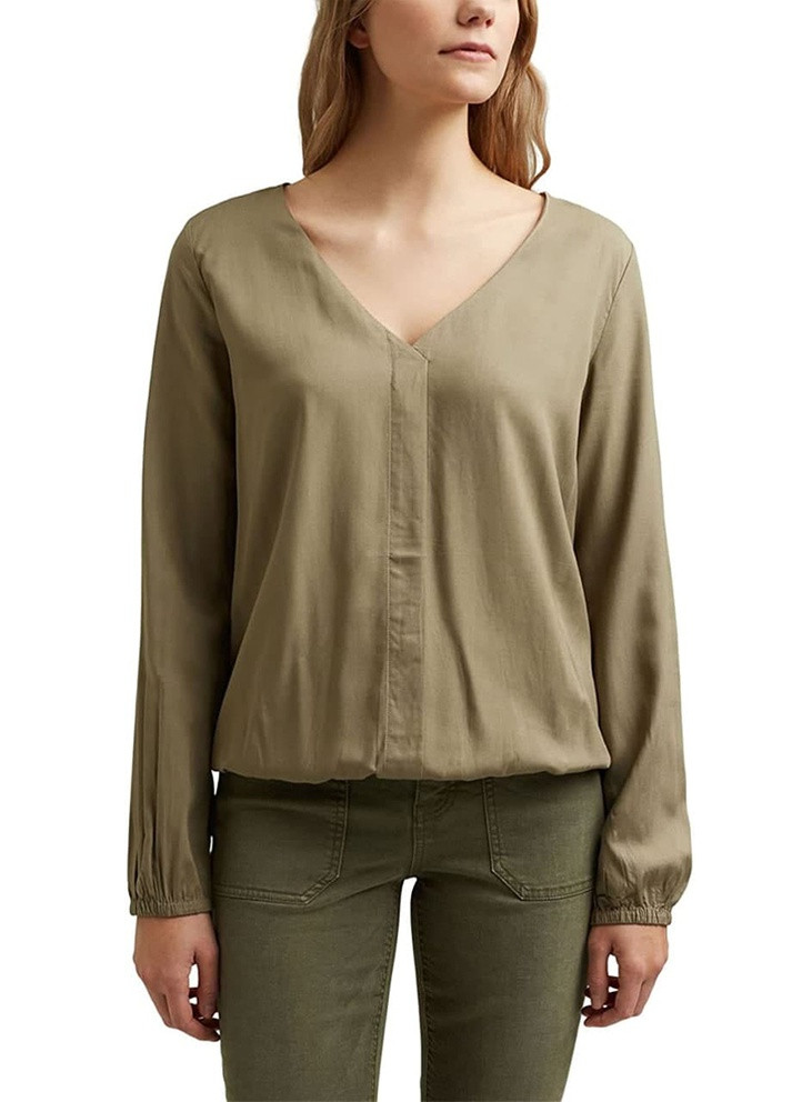 Оливковая (хаки) летняя блуза Esprit