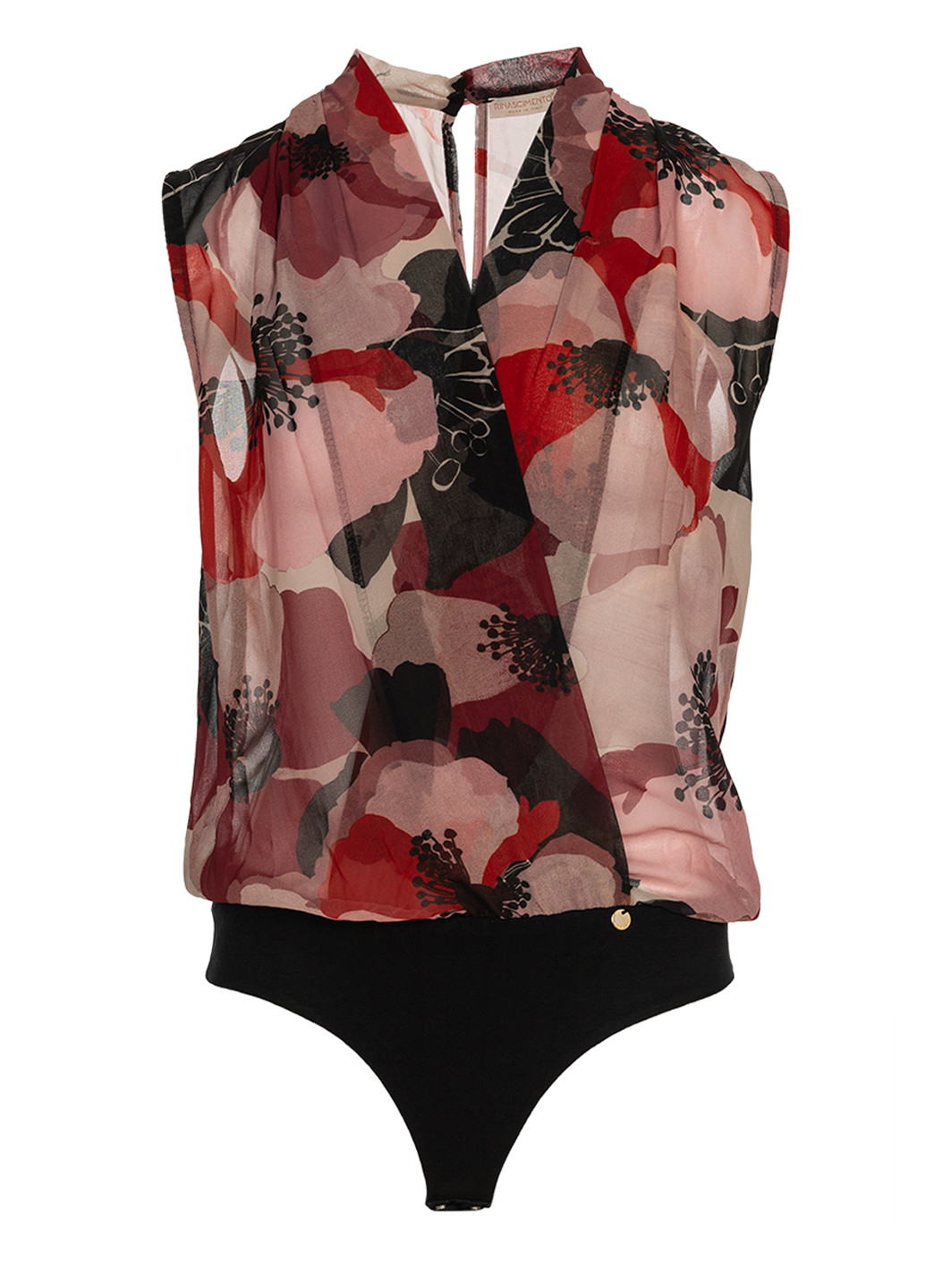 Бордовая летняя шифоновая блузка-боди rinascimento на запах Kitana