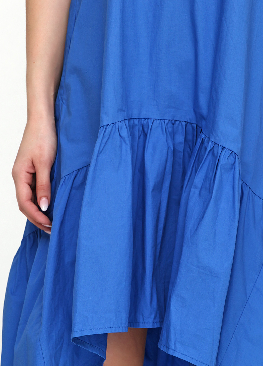 Синее кэжуал платье а-силуэт HFY однотонное