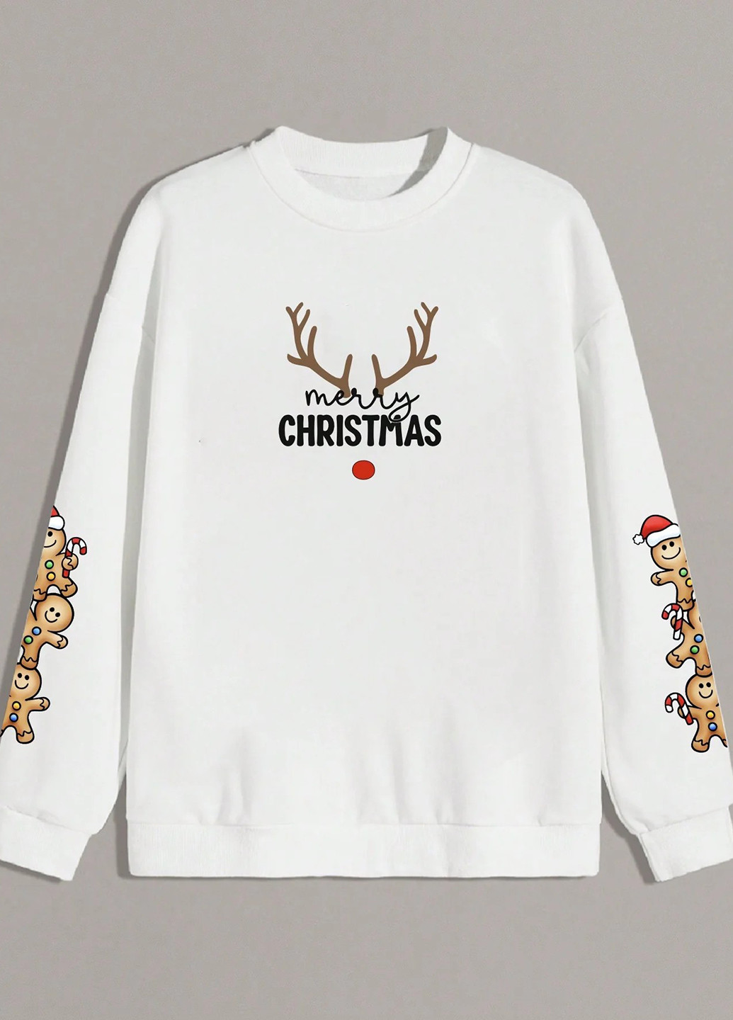 Белый свитшот SHEIN новогодний без декора (332612932)