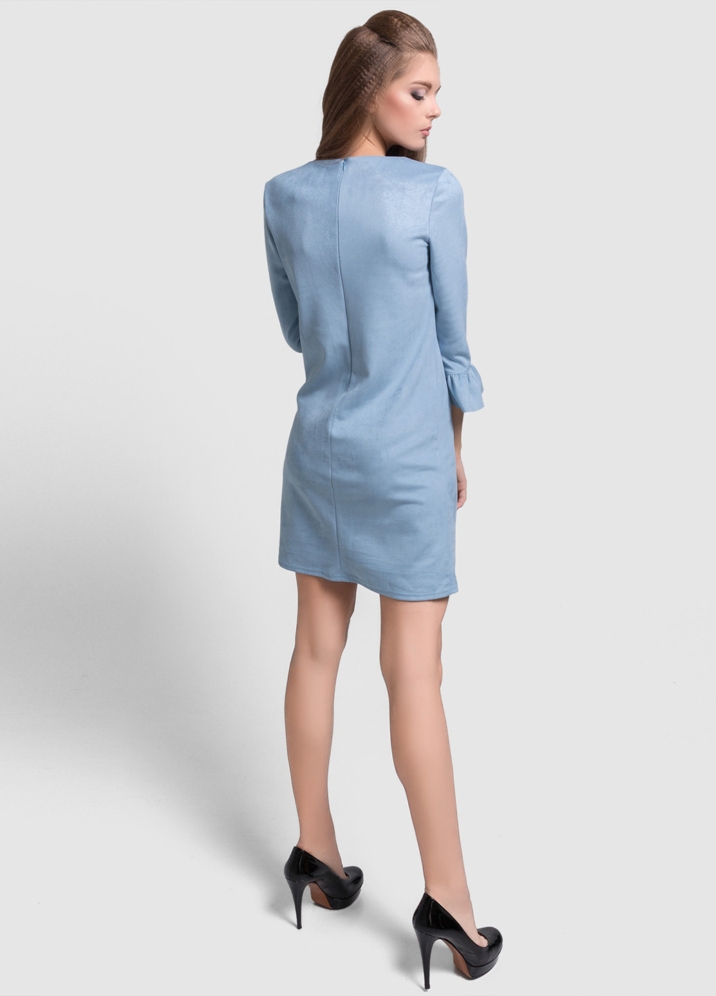 Бледно-синее кэжуал платье Azuri однотонное
