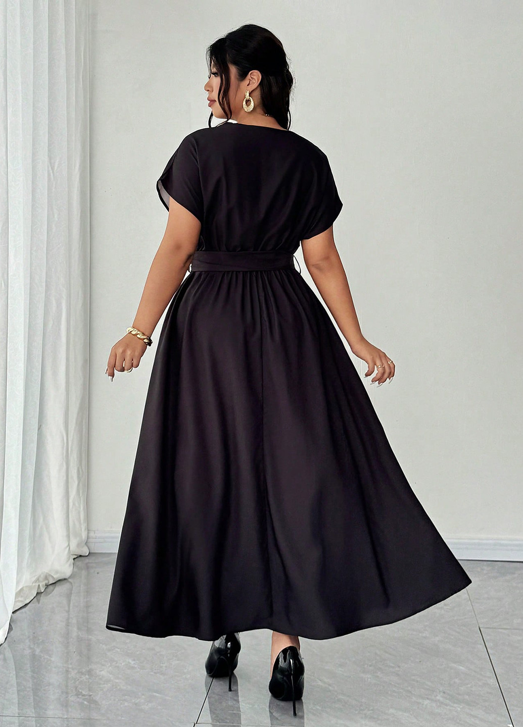 Чорна святковий, кежуал сукня а-силует SHEIN з квітковим принтом