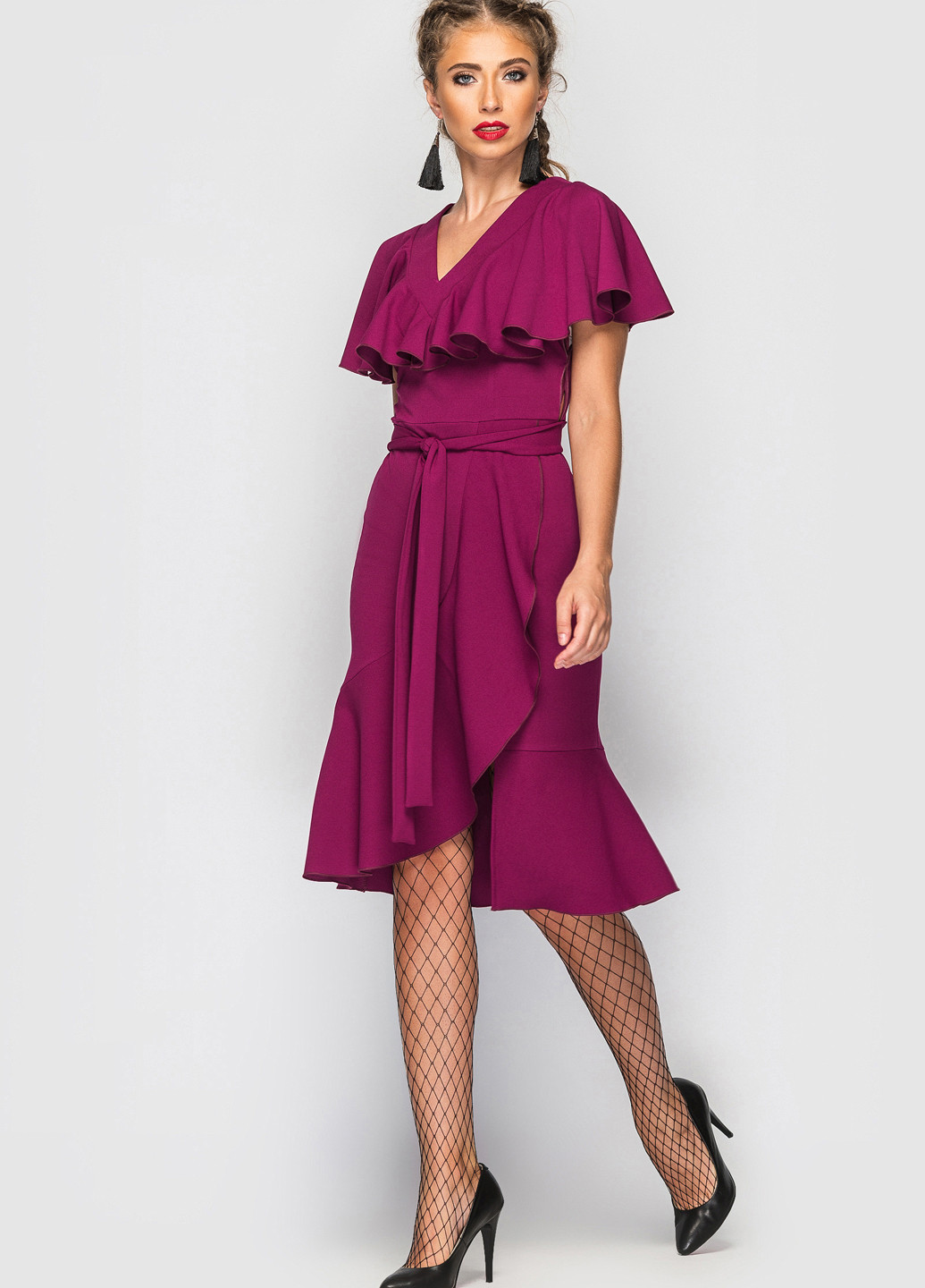 Фіолетова кежуал сукня TessDress однотонна