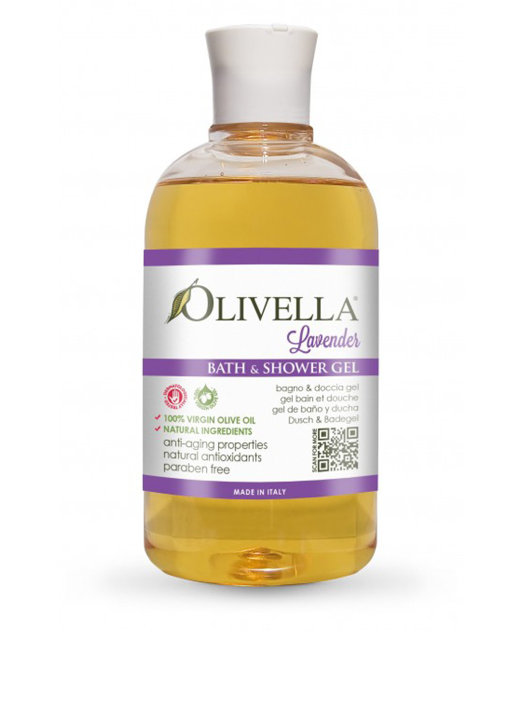 Гель для ванни та душу Лаванда на основі оливкового масла, 500 мл Olivella (185402090)