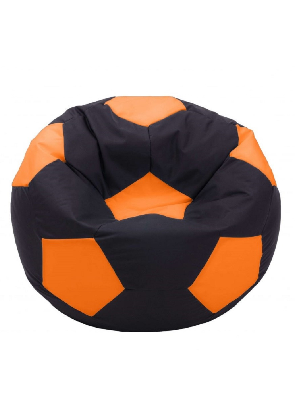 Бескаркасное кресло мешок мяч футбольный 100х100 см (31237-Нов) Черный с оранжевым Francesco Marconi (251125743)