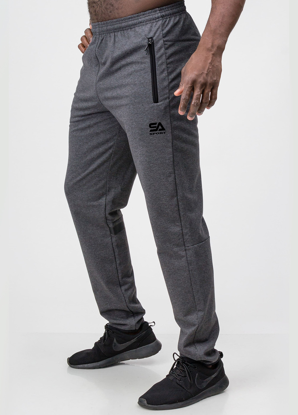 Темно-серые спортивные демисезонные зауженные брюки SA-sport