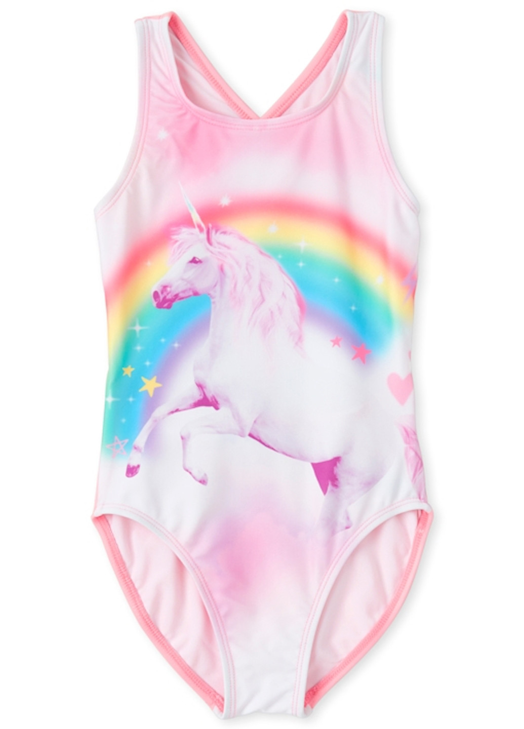 Светло-розовый летний купальник слитный, танк The Children's Place