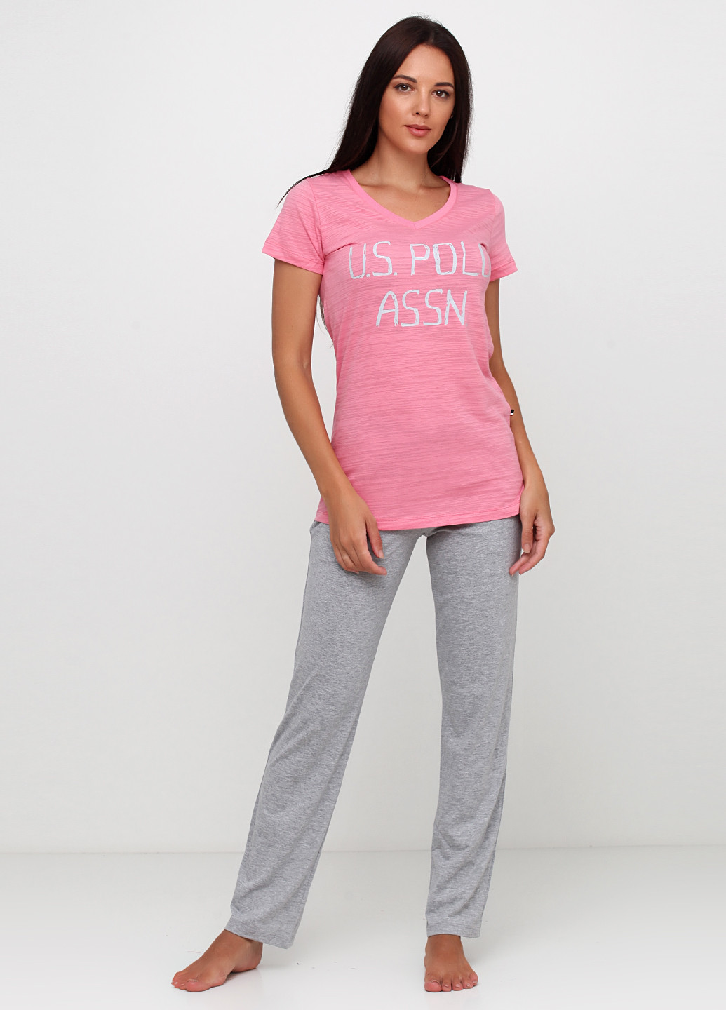 Рожевий демісезонний комплект (футболка, штани) U.S. Polo Assn.