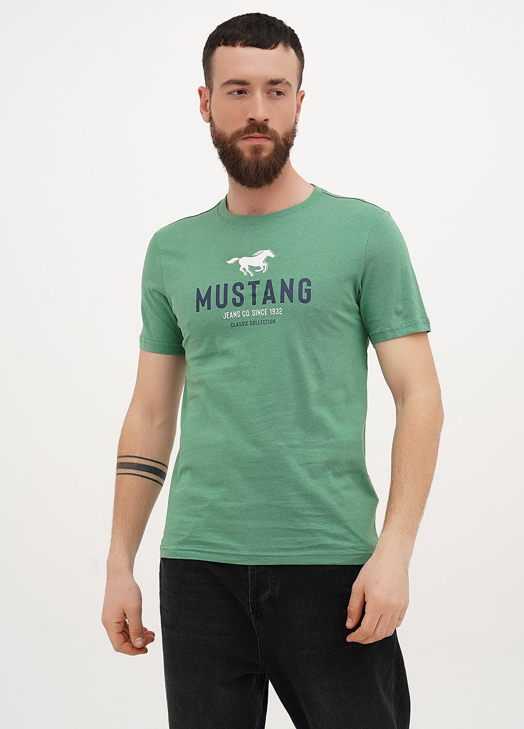 Зелена футболка Mustang