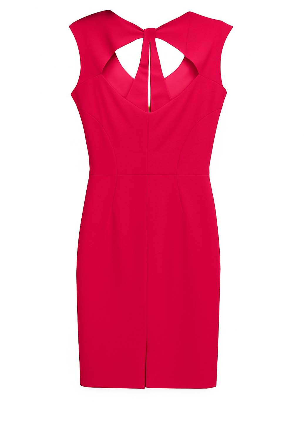 Фуксиновое (цвета Фуксия) праздничный, кэжуал платье футляр, с открытой спиной Sassofono однотонное