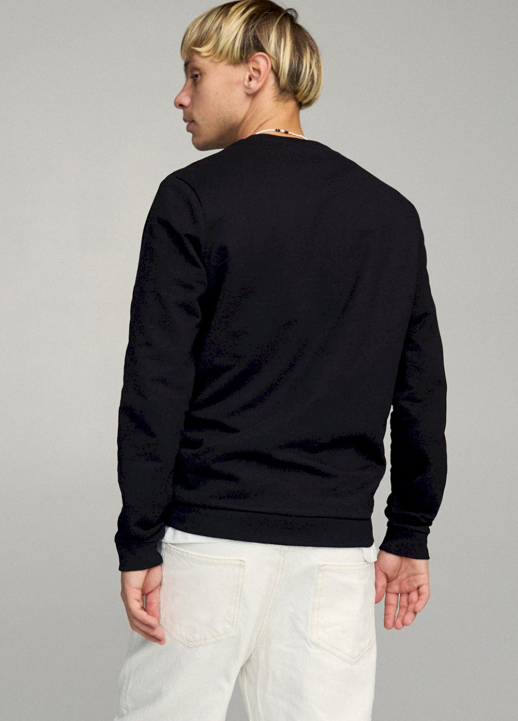 Чорний свитшот мужской basic /no flis/ YAPPI малюнок (254557709)