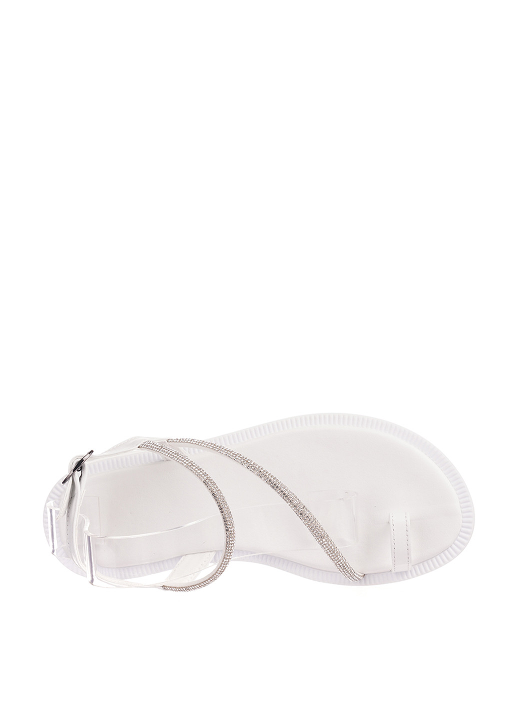Белые босоножки Bizoni с ремешком со стразами