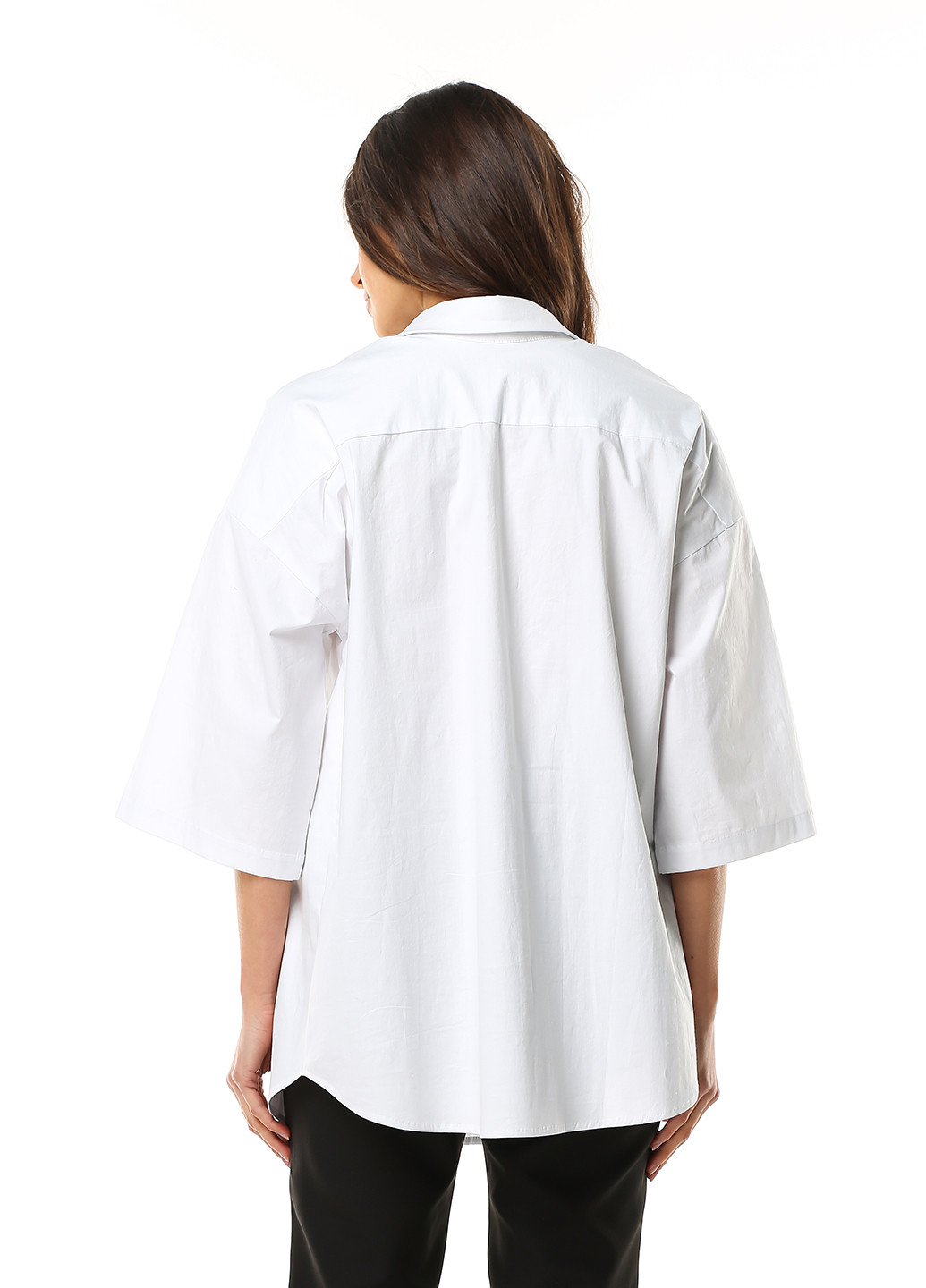 Белая кэжуал рубашка однотонная YEMKI