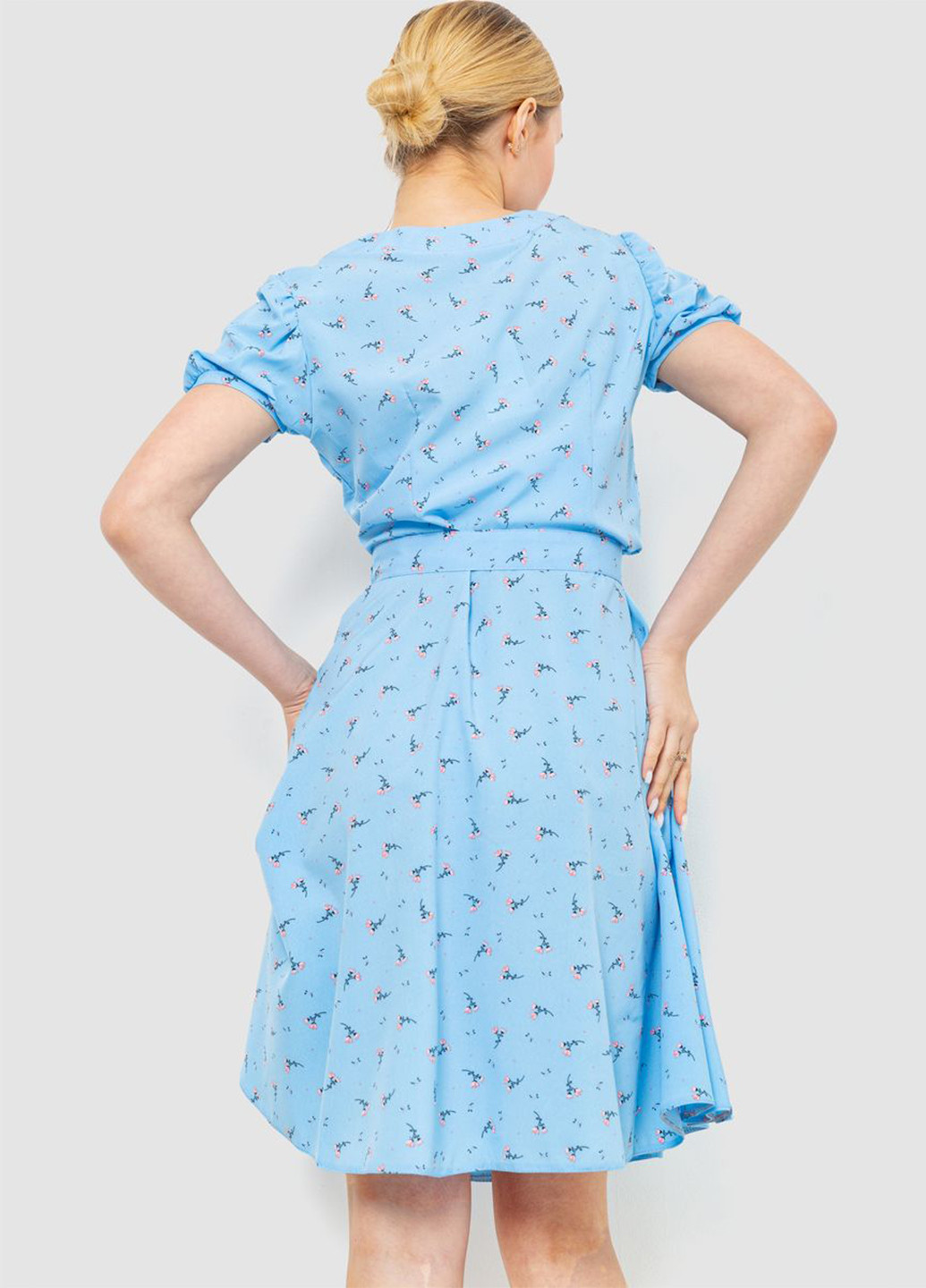 Голубое кэжуал платье клеш Ager с цветочным принтом