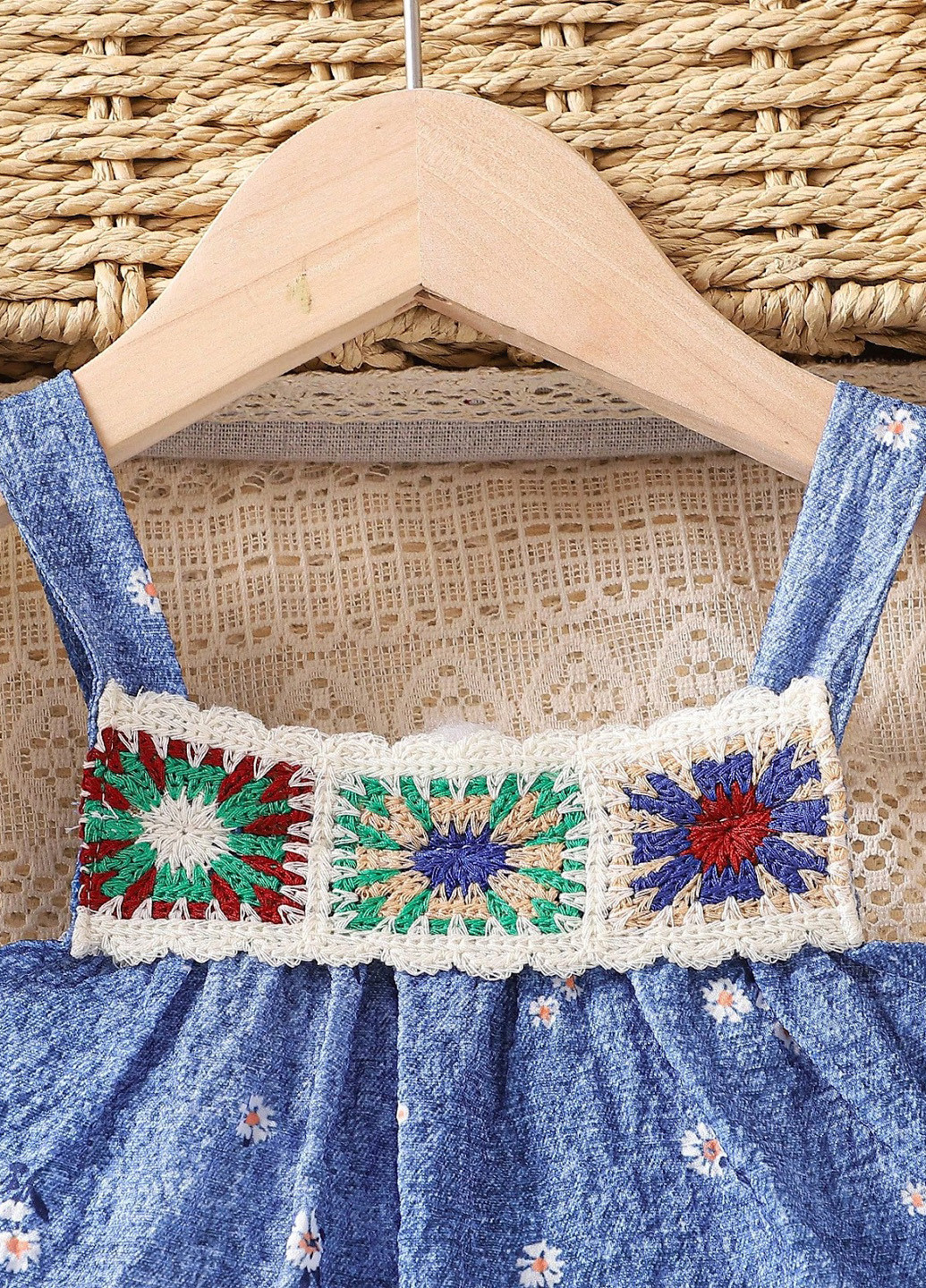 Синий летний костюм (топ, брюки) SHEIN