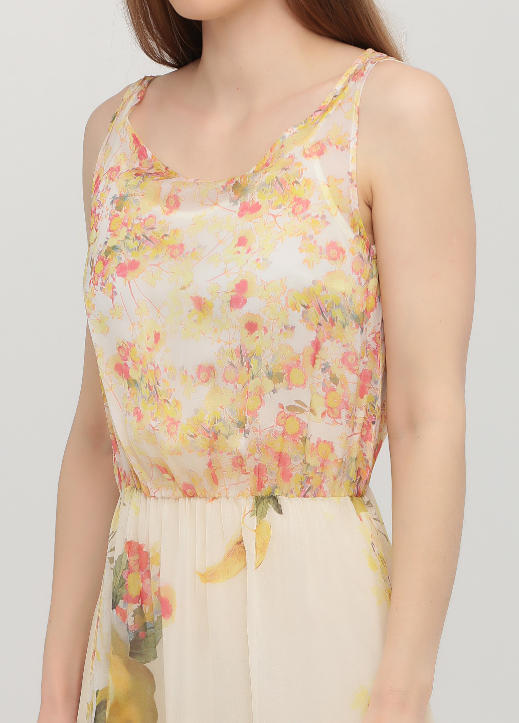 Желтое кэжуал платье клеш Liu Jo с цветочным принтом