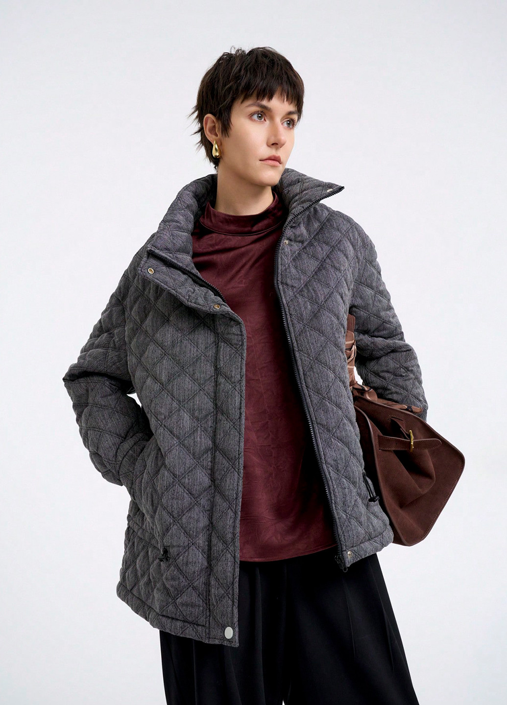 Темно-сіра демісезонна куртка SHEIN