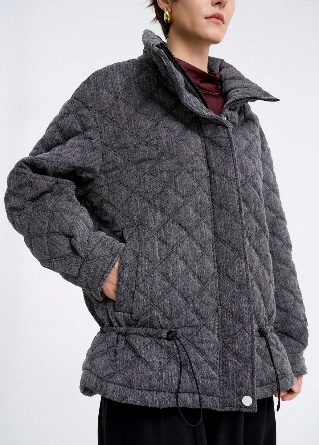 Темно-сіра демісезонна куртка SHEIN