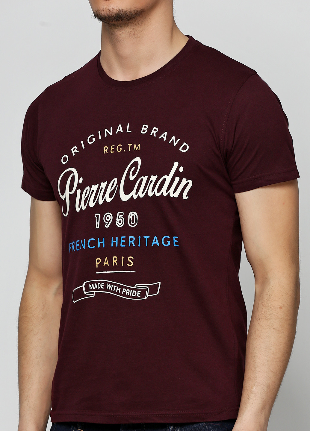 Бордова футболка Pierre Cardin