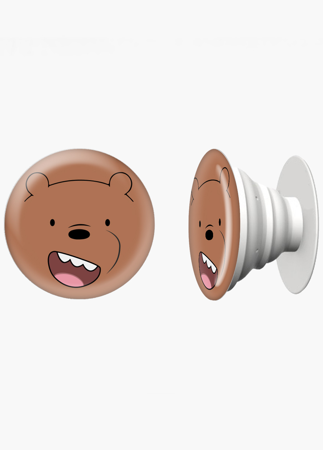 Попсокет (Popsockets) держатель для смартфона Вся правда о медведях (We Bare Bears) (8754-2663) Черный MobiPrint (216836543)