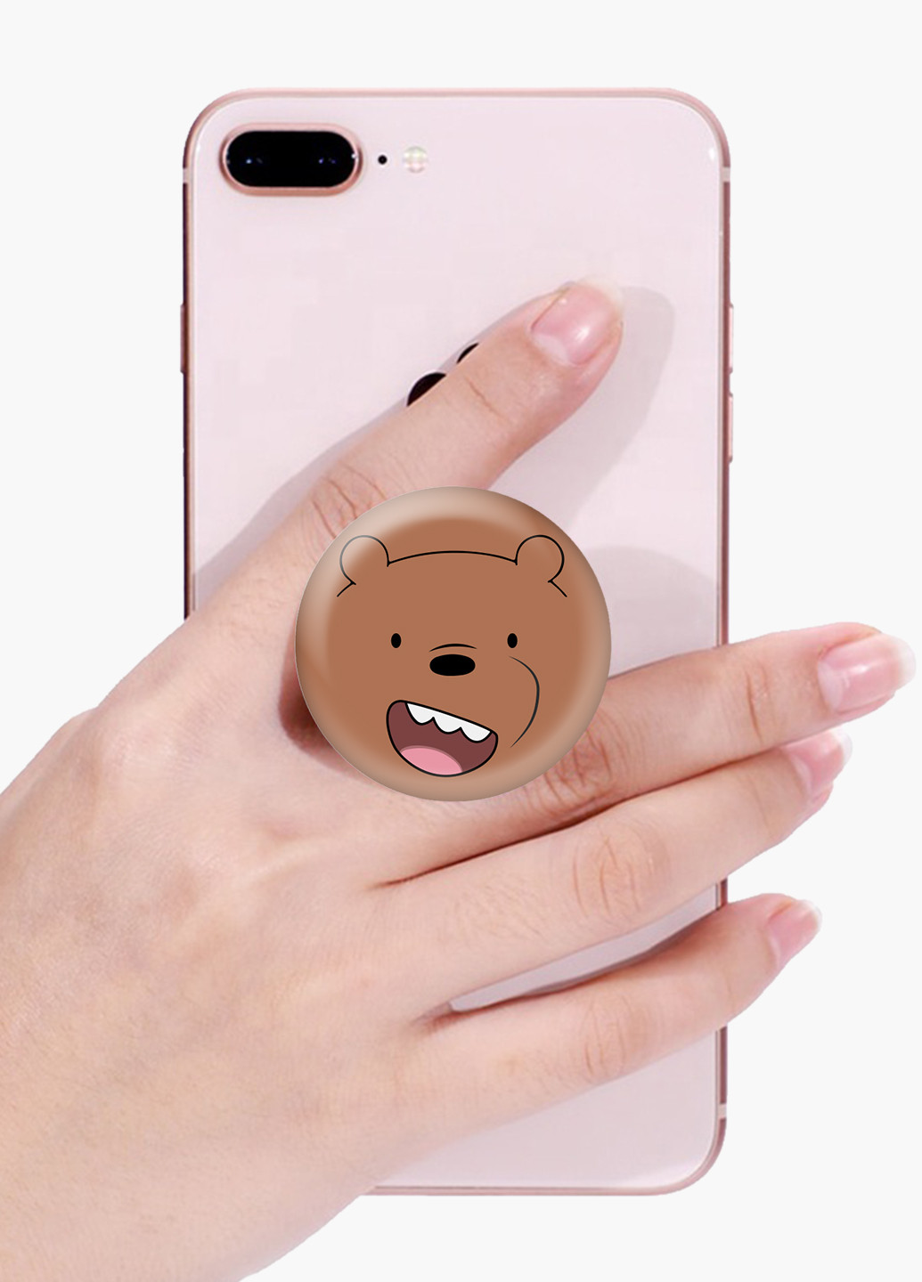 Попсокет (Popsockets) тримач для смартфону Вся правда про ведмедів (We Bare Bears) (8754-2663) Чорний MobiPrint (216836543)