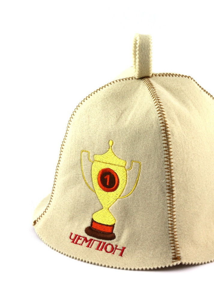 Банная шапка "Чемпион", искусственный фетр, белый (LA-404) Luxyart (252611445)