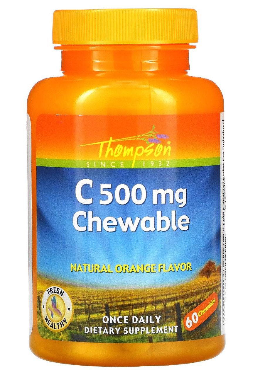 Витамин C, Vitamin C 500 mg 60 Chewables (Orange) Thompson (254371830)