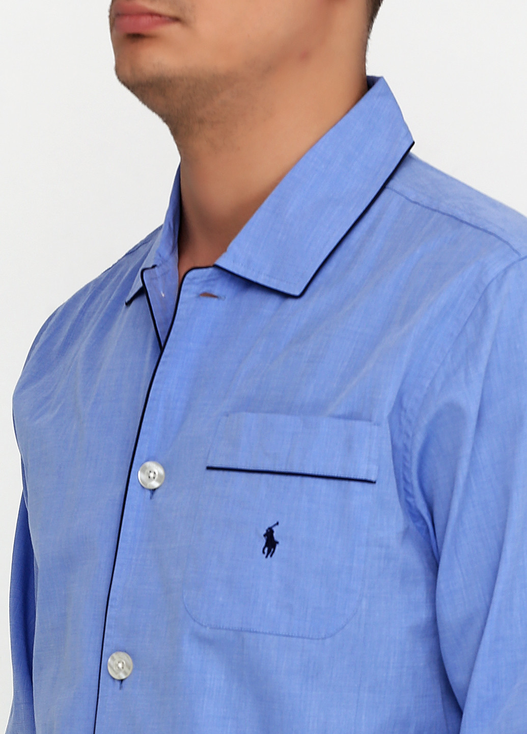 Голубой рубашка однотонная Ralph Lauren