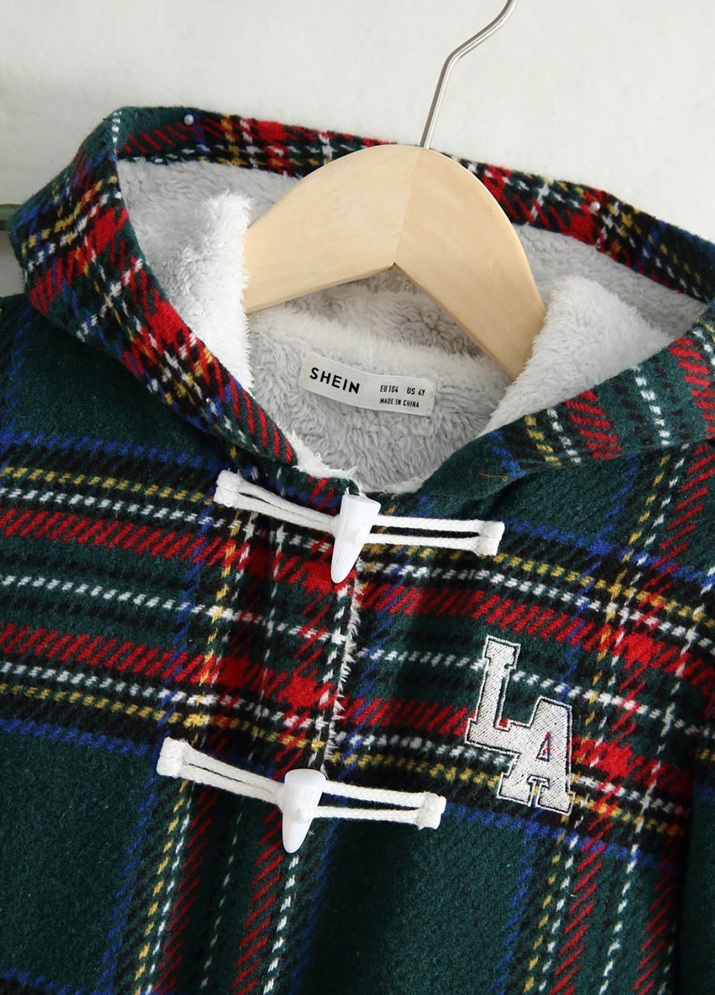 Зеленое зимнее Пальто дафлкот SHEIN