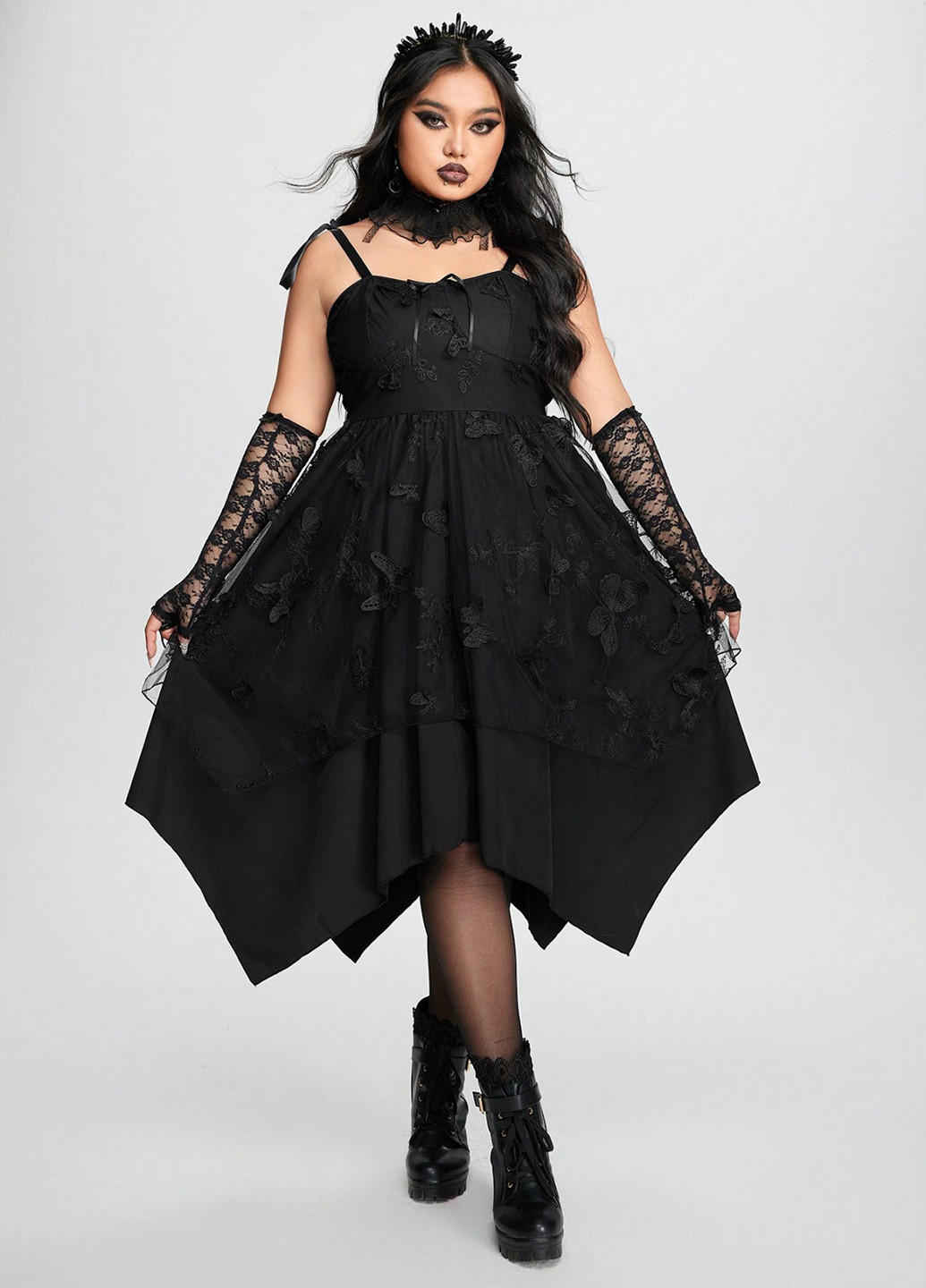 Черное кэжуал, праздничный платье с корсетом, с открытой спиной SHEIN бабочки