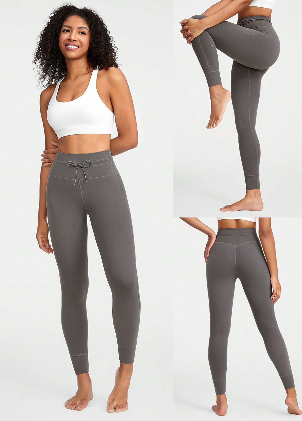 Серые демисезонные леггинсы SHEIN